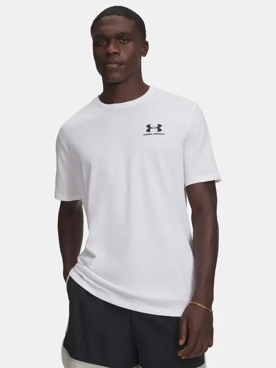 UA Sportstyle Left Chest SS – bílá pánské tričko