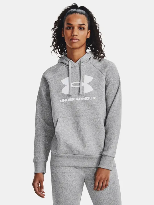 UA Rival Fleece Big Logo Hdy – dámská mikina šedá