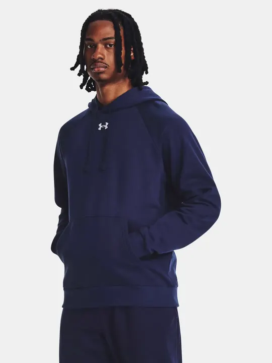 UA Rival Fleece Hoodie – modrá pánská mikina