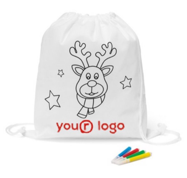 Dětský vybarvovací batoh s vánočním motivem a místem pro logo firmy